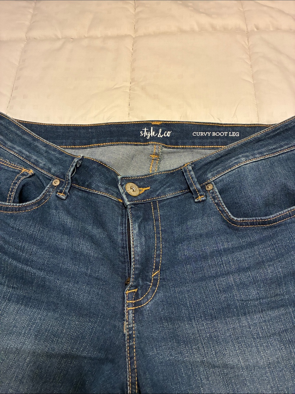 Style & Co. Women's Curvy Boot Cut Jeans - Blue Denim